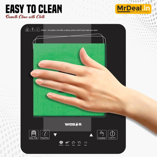 MrDeal Webor 2000W Induction Cooktop, Touch Button, 7 Indian Menu Presets